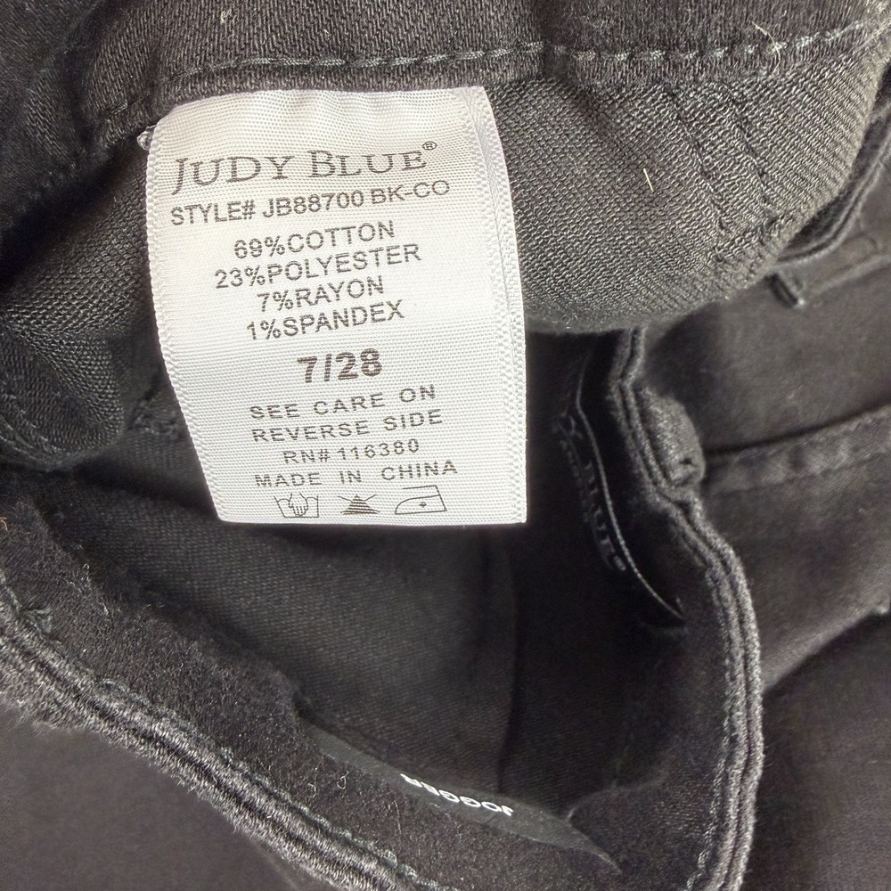 Judy Blue Jogger Pants Black High Rise Drawstring Utility Size 7/28 Stretch - Picture 5 of 8